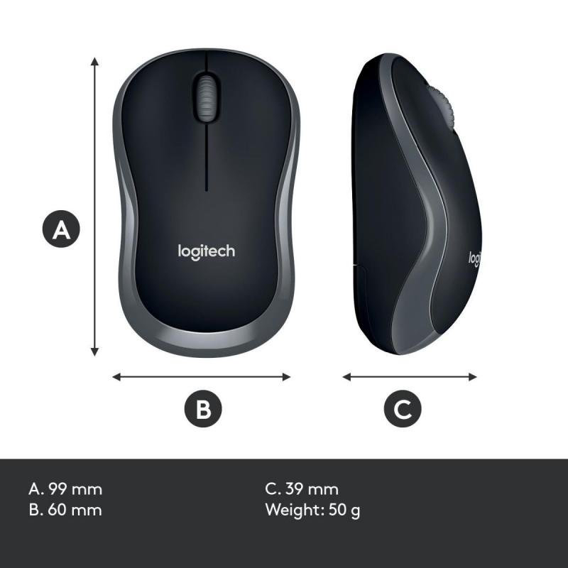 MOUSE USB OPTICAL WRL M185/GREY 910-002238 LOGITECH MOUSE USB OPTICAL WRL M185/GREY 910-002238 LOGITECH
