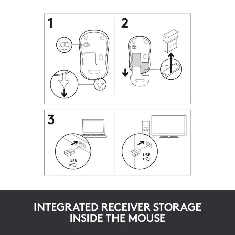 MOUSE USB OPTICAL WRL M185/GREY 910-002238 LOGITECH