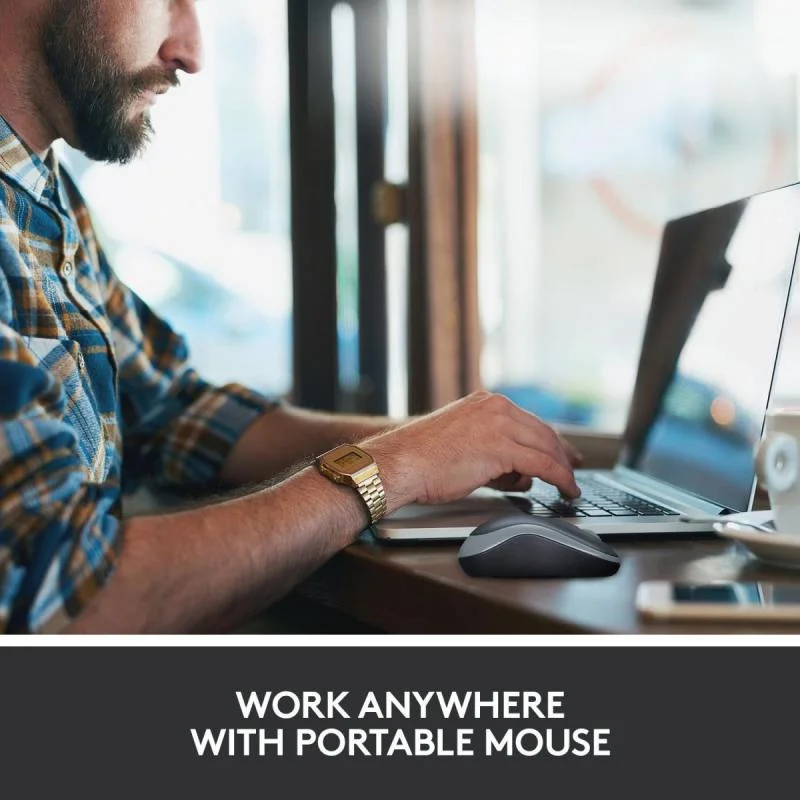MOUSE USB OPTICAL WRL M185/GREY 910-002238 LOGITECH