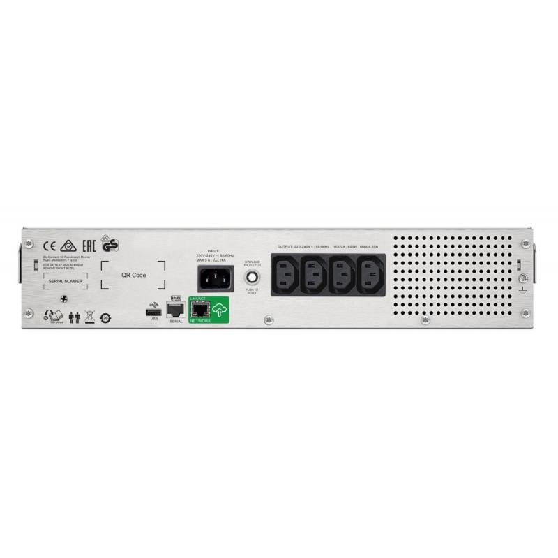 Smart-UPS C, Line Interactive, 1500VA, Rackmount 2U, 230V, 4x IEC C13 outlets, SmartConnect port, USB and Serial communication, AVR, Graphic LCD