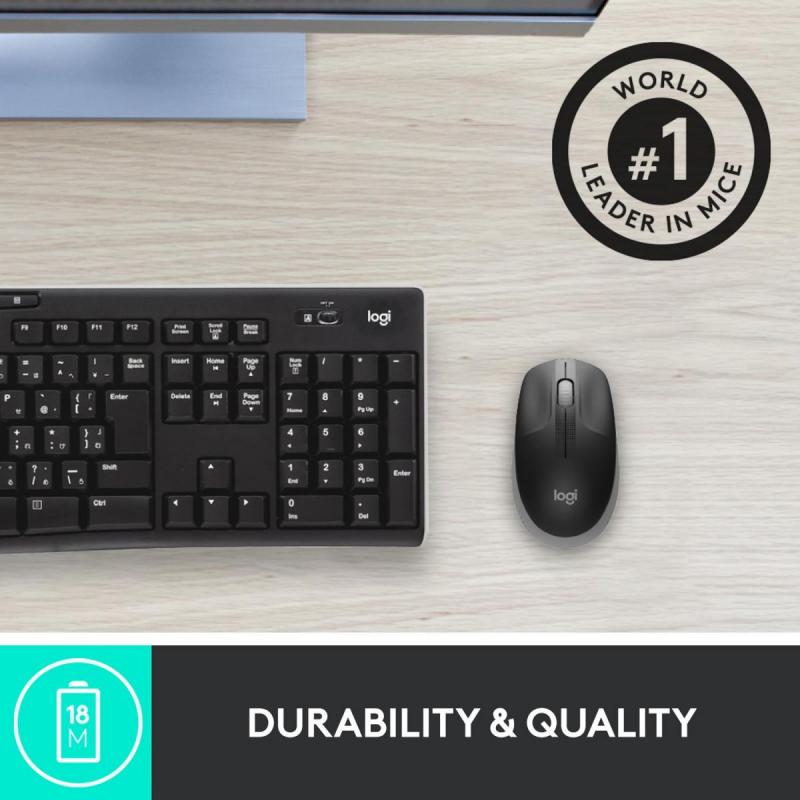 MOUSE USB OPTICAL WRL M190/GREY 910-005906 LOGITECH