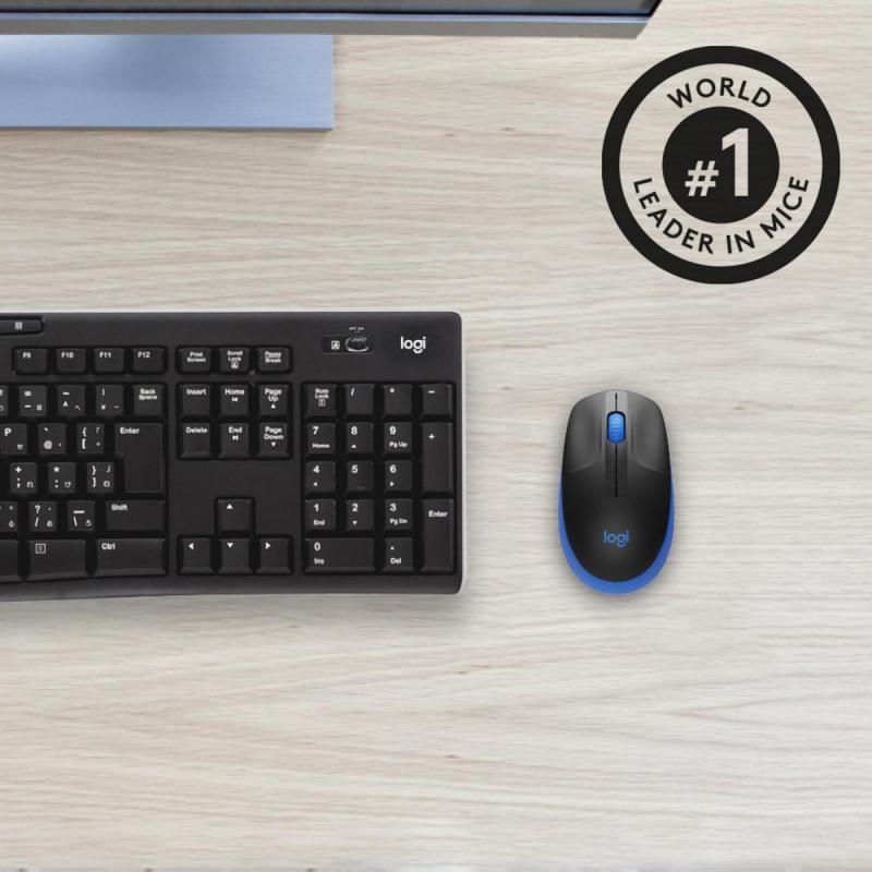 MOUSE USB OPTICAL WRL M190/BLUE 910-005907 LOGITECH