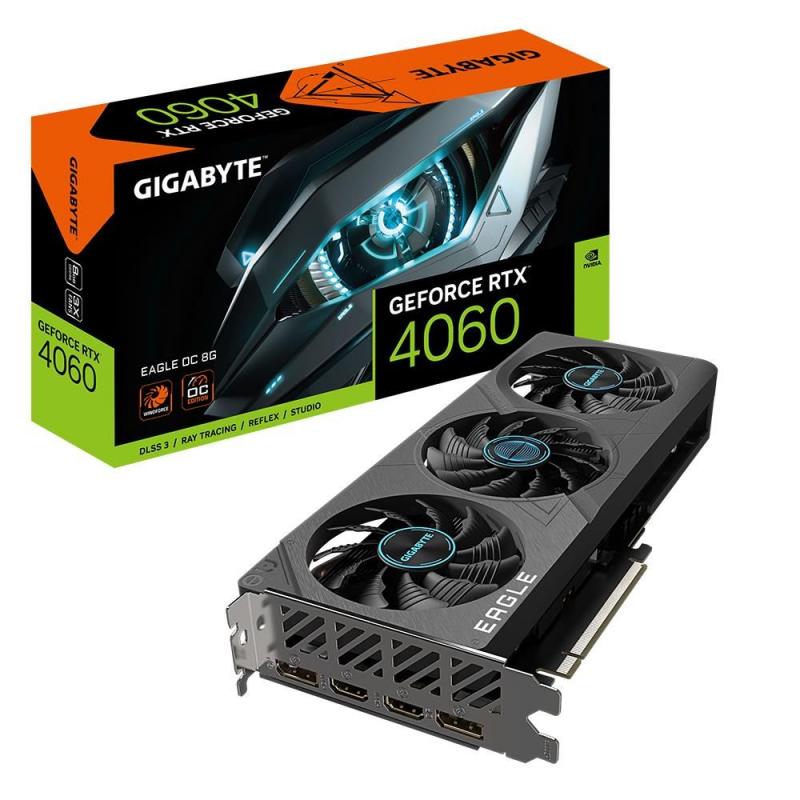 VGA PCIE16 RTX4060 8GB GDDR6/GV-N4060EAGLE OC-8GD GIGABYTE