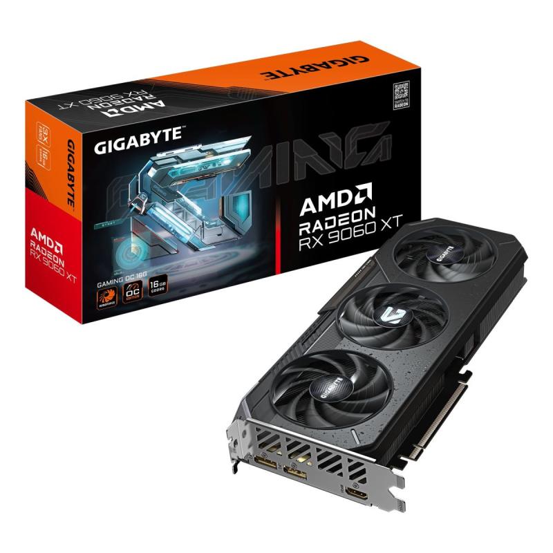 Radeon RX 9060 XT GAMING OC 16G Graphics Card - 16GB GDDR6, 128bit, PCI-E 5.0, 3320 MHz Core Clock, 2 x DisplayPort, 1 x HDMI, GV-R9060XTGAMING OC-16GD