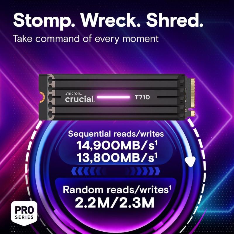 SSD PCIE G5 M.2 NVME 4TB W/HS/T710 CT4000T710SSD5 CRUCIAL